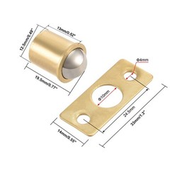 11mm Ball Dia Brass Electroplating Door Cabinet Ball Catch Latch Closures 5pcs