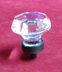 Clear Glass Octagon 1-5/16″ Oil Rubbed Bronze Cabinet Hardware Knob Pull