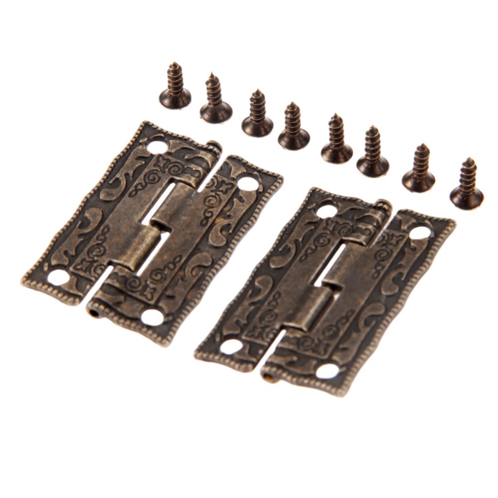 2X Hinges With 8Screws Fit For Jewelry Box/Gift Box/Wine Box/Toolbox