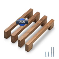 Evionlin Walnut Square 5 In 10 Pcs Wooden Drawer Pulls Handle Pulls For