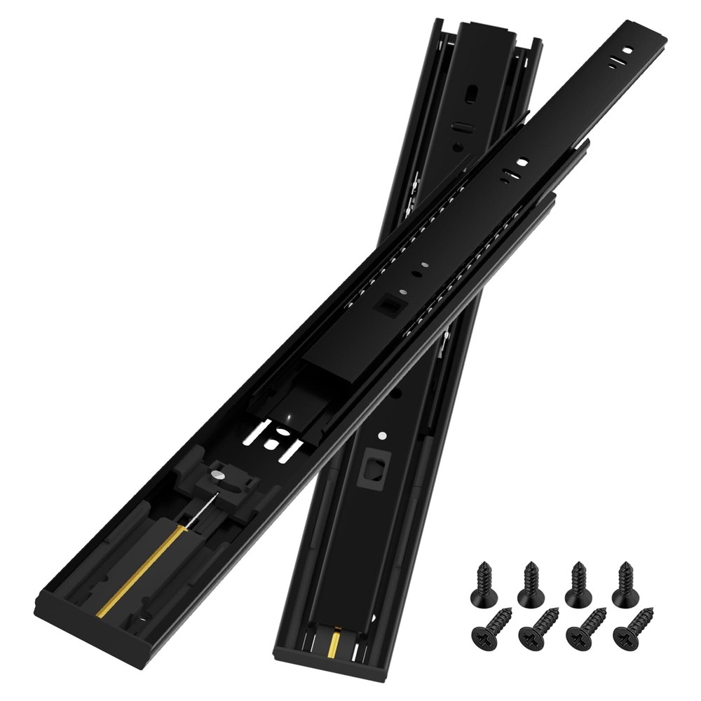 1 Pair Soft Close Drawer Slides Rails 12 14 16 18 20 22 24 Inch 100 Lb Load Capa