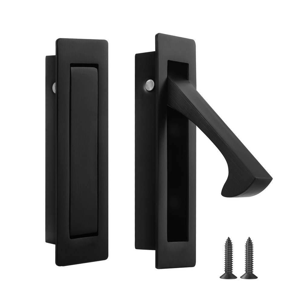 Pocket Door Pull Handle Edge Pull Stainless Steel Recessed Matte Black 1 PC