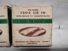 Satin Bronze 2 3/4 IN Back Plates For Cabinet Knobs 1302 US 10 NOS lot of 12/BOX