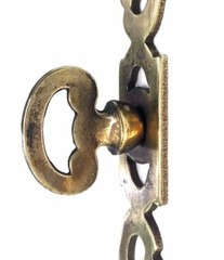 French Provincial Antique Hardware Brass China Cabinet Armoire Knob & Backplate