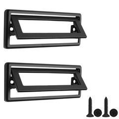 2Pcs Modern Recessed Flush Door Pull Square Handle, Black, 4.5*1.7in