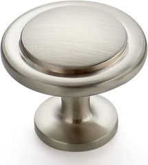 3 Pack 1-1/4 Inch Kitchen Cabinet Knobs Brushed Nickel Dresser Zinc Pulls Door D