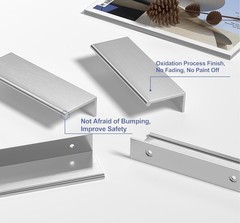 Peaha 10 Pack Kitchen Cabinet Handles 18 7/8 Brushed Nickel Pull Hardware