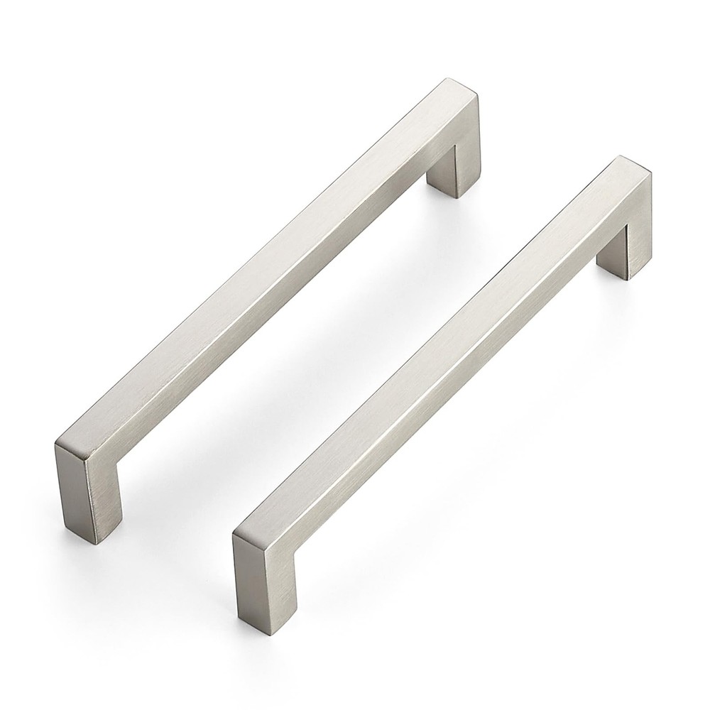 18 Pack Cabinet Handles 6-1/4 Inch Brushed Nickel Pulls 160mm Square Drawer