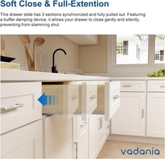 High-Capacity 16″ Soft Close Undermount Drawer Slides – Full Extension, 2-Pack