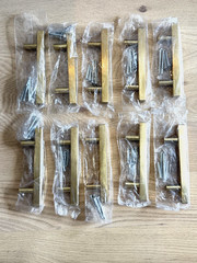 Goldenwarm 10 Pack Brushed Brass Cabinet Pulls T Bar 3in Hole Centers Gold NEW