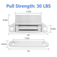 6 Pack Heavy Duty Magnetic Door Catches – 30 Lbs Pull Force, Stainless Steel, An