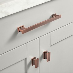 GRANTENOV 7-1/2 Inch Brushed Antique Copper Cabinet Pulls Handles Solid Zinc