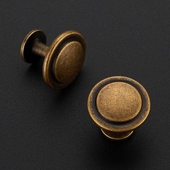 30 Antique Brass Round Kitchen Cabinet Knobs – Modern Pulls for Dresser Drawers