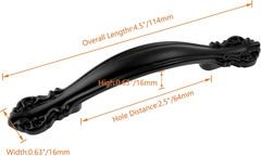 Jiozermi 5 Packs Cabinet Hardware Handle Pull 2-1/2″ (64Mm) Hole Centers, Solid