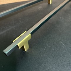 (2) Amerock 778256. 10-1/16” C to C Cabinet Pull – Brushed Gold / Black Chrome