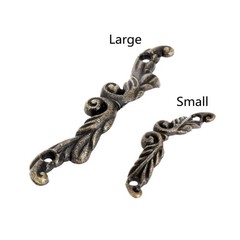 Dophee 10Pcs Antique Brass Decorative Pull Handle for Mini Jewelry Box Drawer x