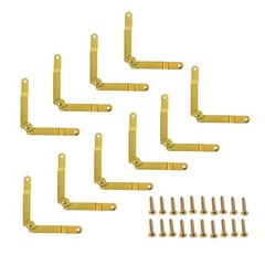 dophee 10Pcs Gold Folding Lid Support Hinges for 62x8mm/2.44″x0.31″,