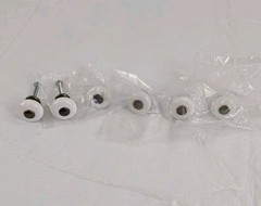 6 Vintage FARMHOUSE Small Porcelain Ceramic Drawer Cabinet Door Pull Knobs READ