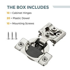 10 PCS 5 Pairs 3/8 Inch Overlay Soft Close Cabinet Hinges Kitchen Stainless