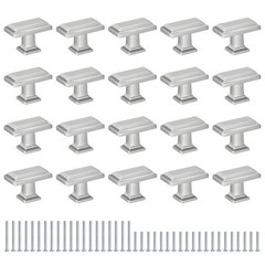 20 Pack Cabinet Knobs 1.37 Inch(35mm) Kitchen Dresser Knobs Silver