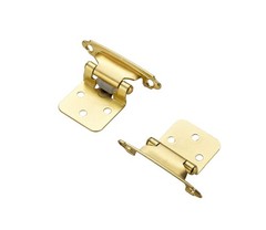 Ravinte 10 Pack (5 Pairs) 1/2″ Overlay Cabinet Hinges, Self-Closing Gold
