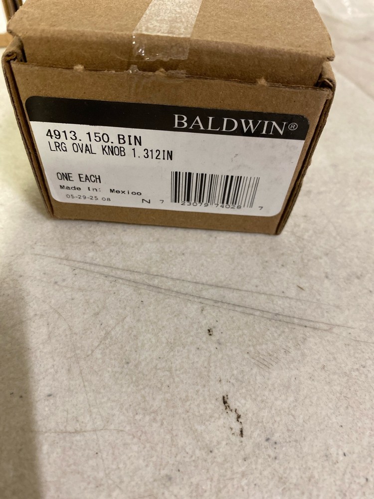 Baldwin 4913150BIN Satin Nickel Oval Cabinet Knob 1-3/8″ – Estate Collection
