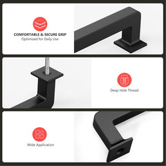 20 Pack 5-1/16 Inch Black Cabinet Handles, Solid Heavy-Duty Zinc Alloy Cabinet P
