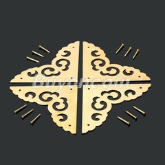4Pcs Wood Case Chest Table Cabinet Flat Corners Bracket Protector Guard Hardware