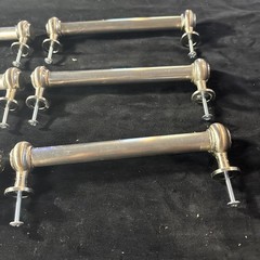 Vintage Chrome Cabinet Door Handles Drawer Pulls 7” Lot Of 6