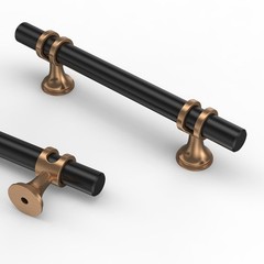 10 Pack 3 Inch(76mm) Champagne Bronze and Matte Black Kitchen Cabinet Handles…