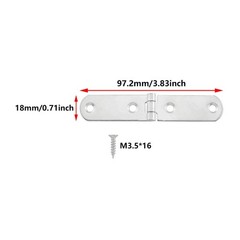 4 PCS White Zinc Flip Up Folding Cabinet Door Hinge 97mm With 16 Screws