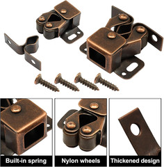 2 Pack Cabinet Latch Double Roller Catch, Heavy Duty Door Latches and Catches, I