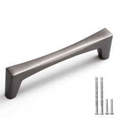 5 Pack Dark Gray Cabinet Handles, 3.75 Inch Hole Center Kitchen Drawer Pulls …