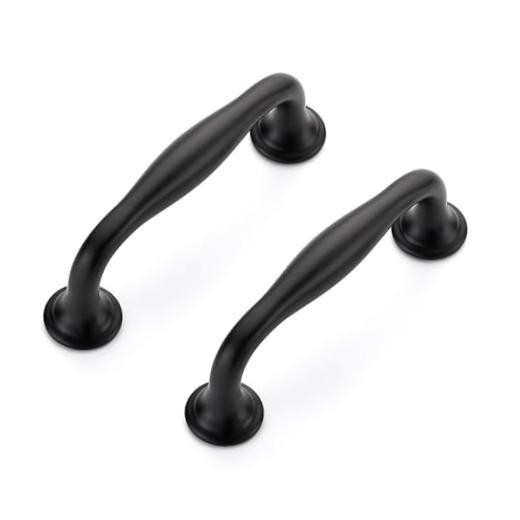Cabinet Handles Solid Pulls 3 Inch Pack | 3 inches Hole Center 10 Matte Black