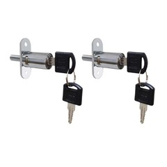 Push Plunger Lock 19mm x 40mm Cylinder Head Chrome Plated Zinc Alloy Keyed Di…