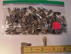 90 pcs. 6mm X 22mm: Shelf Support Pegs Pins Shelves Holders Spoon Shape; Chrome