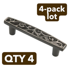 4-pack Amerock Ambrosia Pewter 3″CC Decorative Drawer Cabinet Bar Pull BP4480PWT