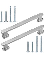 20 Pack Solid Aluminium Brushed Nickel Cabinet Pulls 6 1/4 inch Hole Center