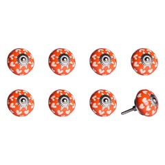 1.5 X 1.5 X 1.5 Hues Of Orange White And Silver Knobs 8 Pack
