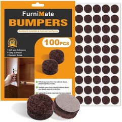 Felt Cabinet Door Bumpers – Small Pads for 5mm Thick, Brown