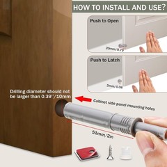 50 Pack Magnetic Push Latches for Cabinet Door 2.87 Inches Short Push to Open…
