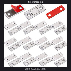 12 Pack Ultra Thin Magnetic Cabinet Door Catches with Adhesive and Screws