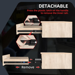 Soft Close Drawer Slides, 10 Pairs, 100 Lb Capacity, 16 Inch Black Rails