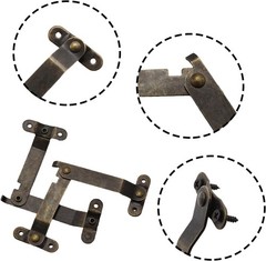 4 Pcs Small Antique Brass Lid Folding Support Hinges – Functional and Stylish