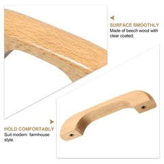 6Pcs U Shaped Beech Wood 3.78″ Hole Spacing Cabinets Drawer Pulls Handles
