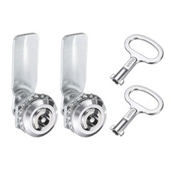 2Pcs Tubular Cam Lock Zinc Alloy Flat Lock 2 1/16″ Tongue Length Silver