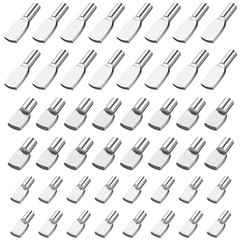 Assorted Sizes Silver Steel Spoon Shape Cabinet Shelf Support Pegs 48 PCS