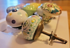 Lot of 12 Ceramic Bright Colorful Varied/unique Drawer Knobs