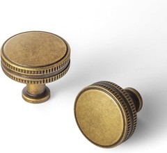 6 Pack Antique Brass Cabinet Knobs Kitchen Drawer Knob – Vintage Retro Brass