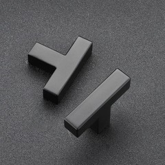 Set of 3 Easy Install Matte Black Square Handles for Cabinets & Drawers